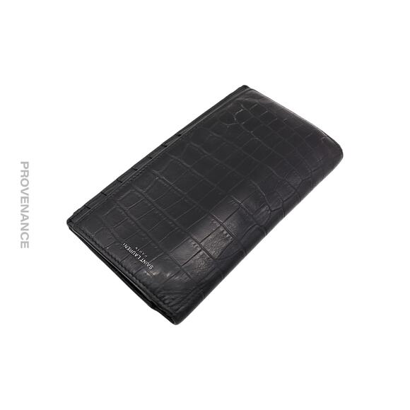 🔴 Saint Laurent Paris SLP Long Wallet - Black Croc Leather - Picture 3 of 8